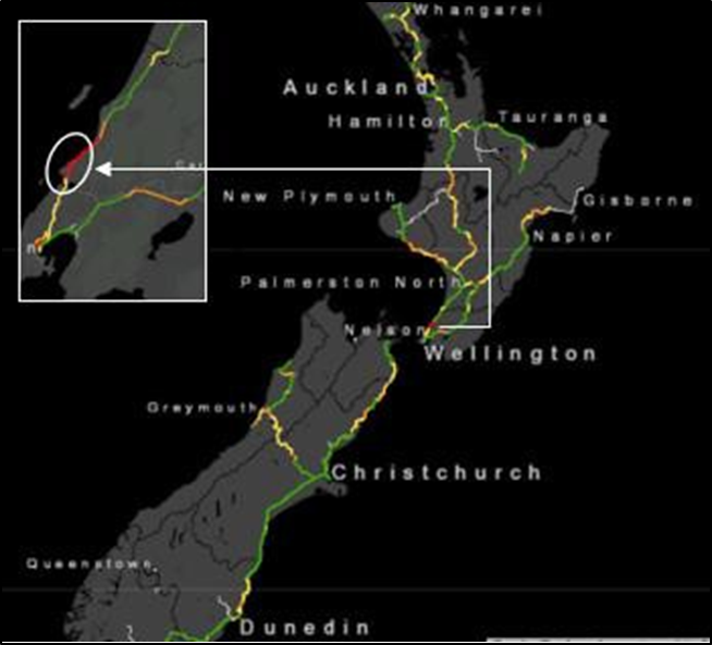 Rail resilience map showing the risk profile across the network (red – very high risk, amber – high risk, yellow – medium risk and green – low risk)