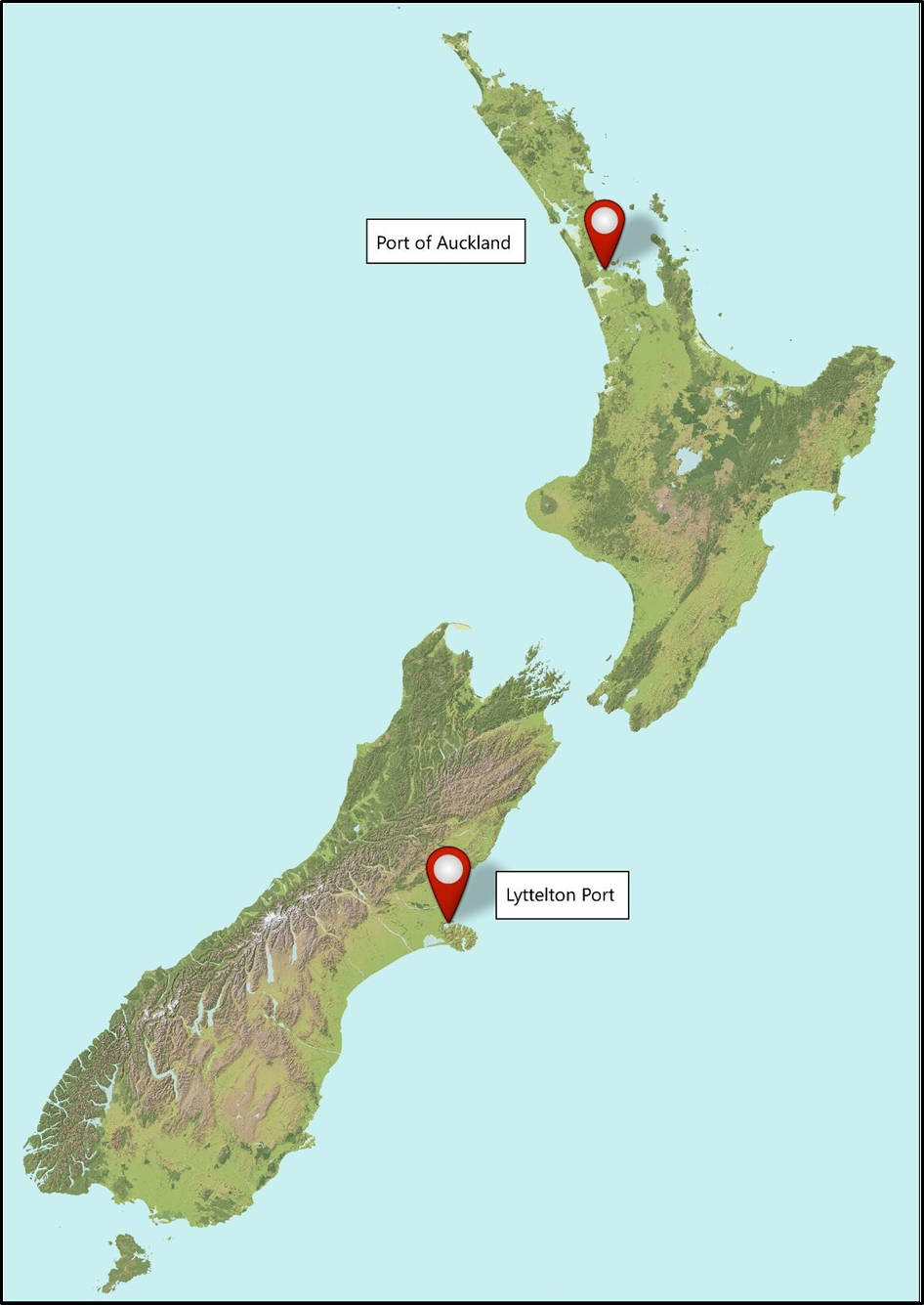 Map showing locations of accidents