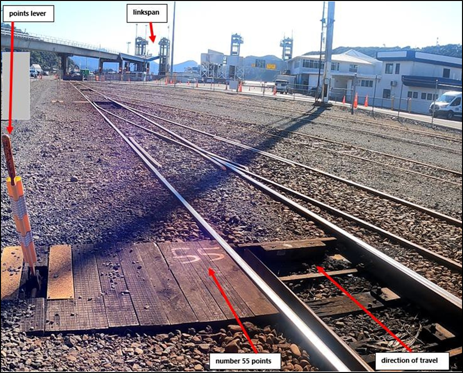 Number 55 points at Picton rail yard