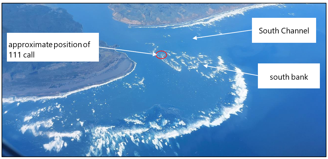 Aerial photo of the Manukau Harbour entrance and bar, November 2021