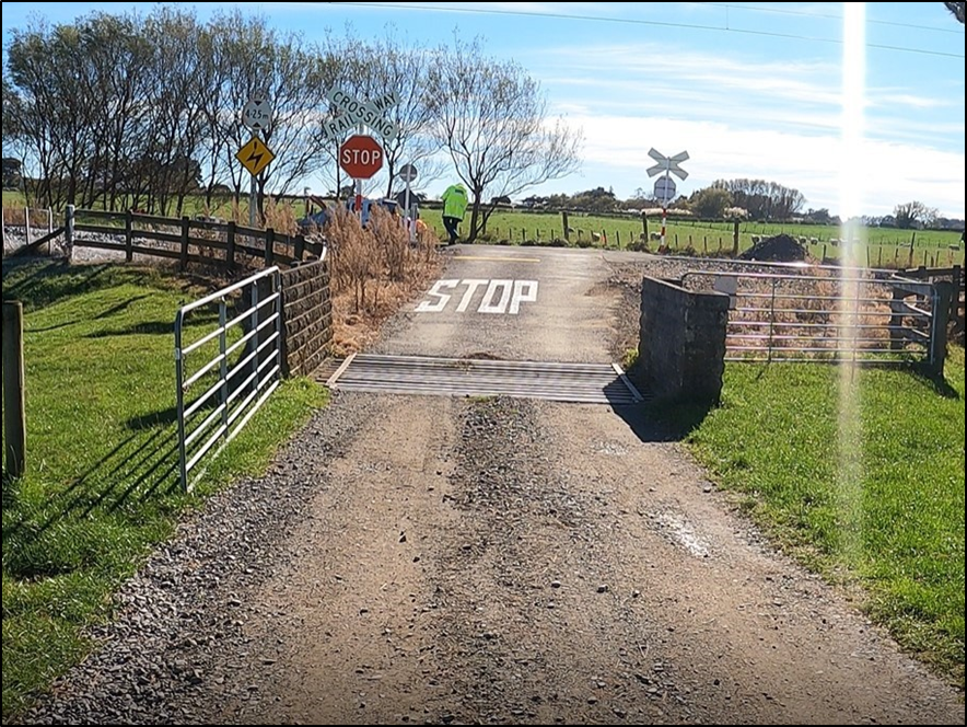 View towards worksite from southern side of crossing