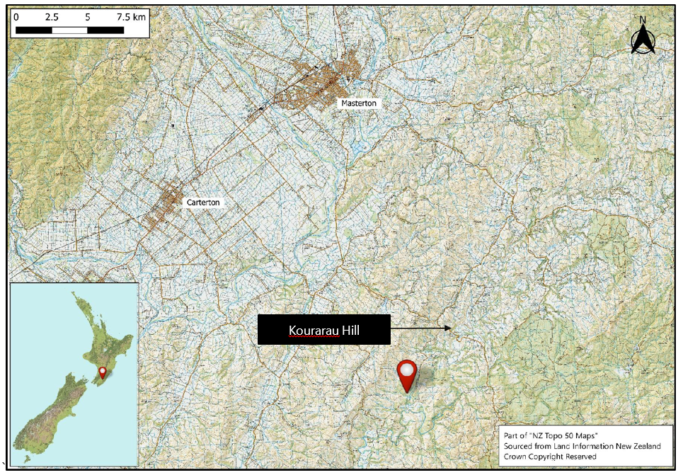 Map showing the location of accident