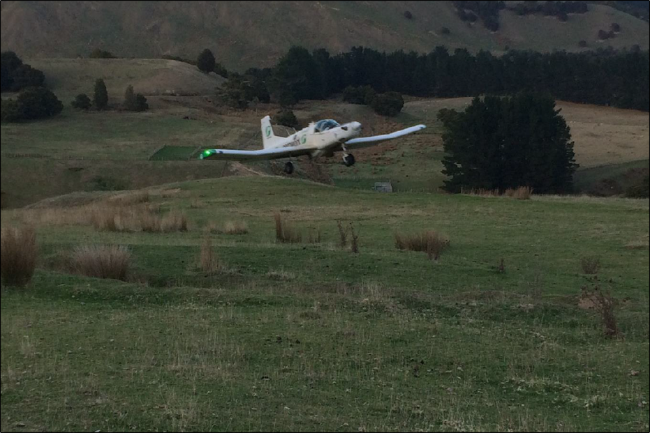 Photo of ZK-LTK landing immediately prior to accident flight