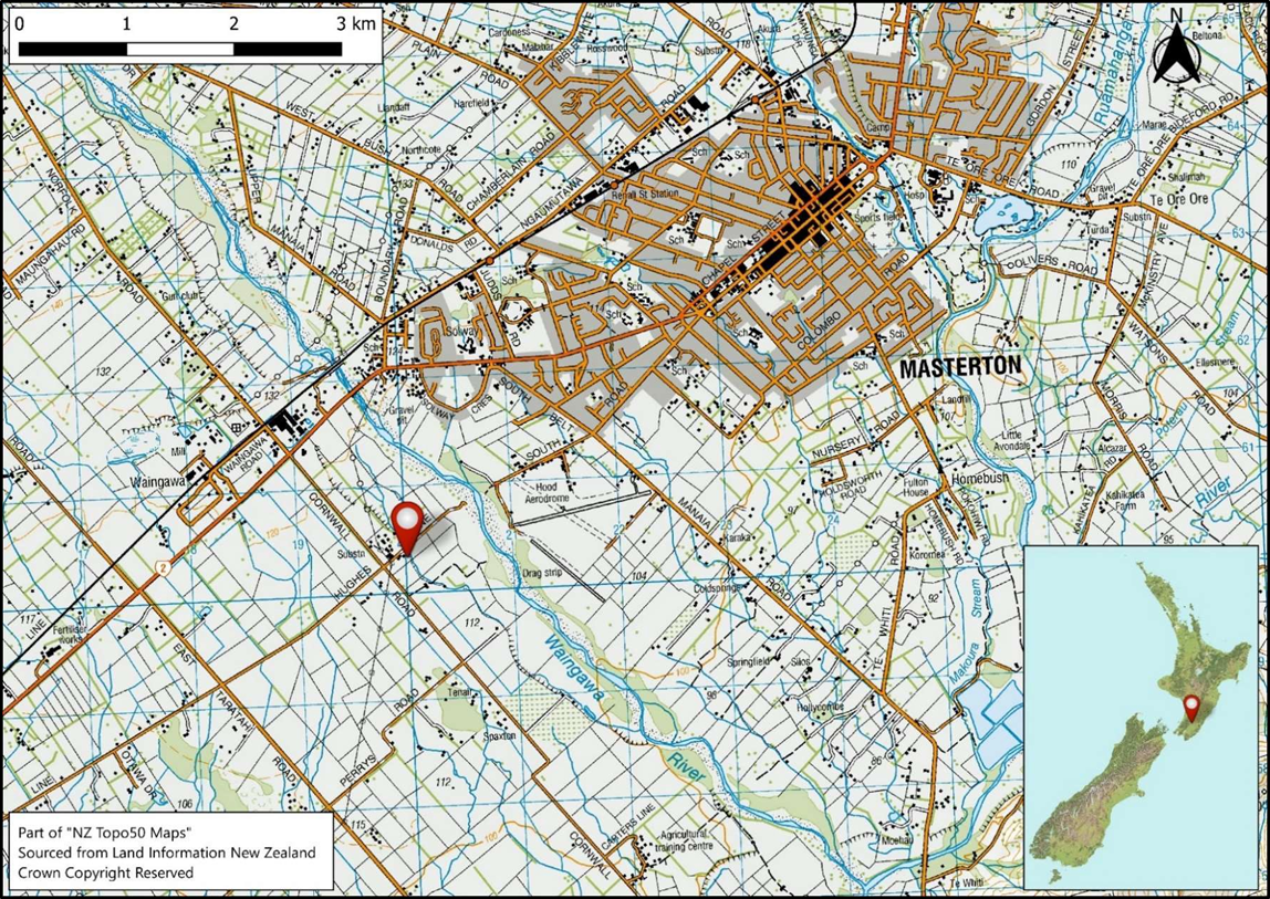Map showing the location of accident