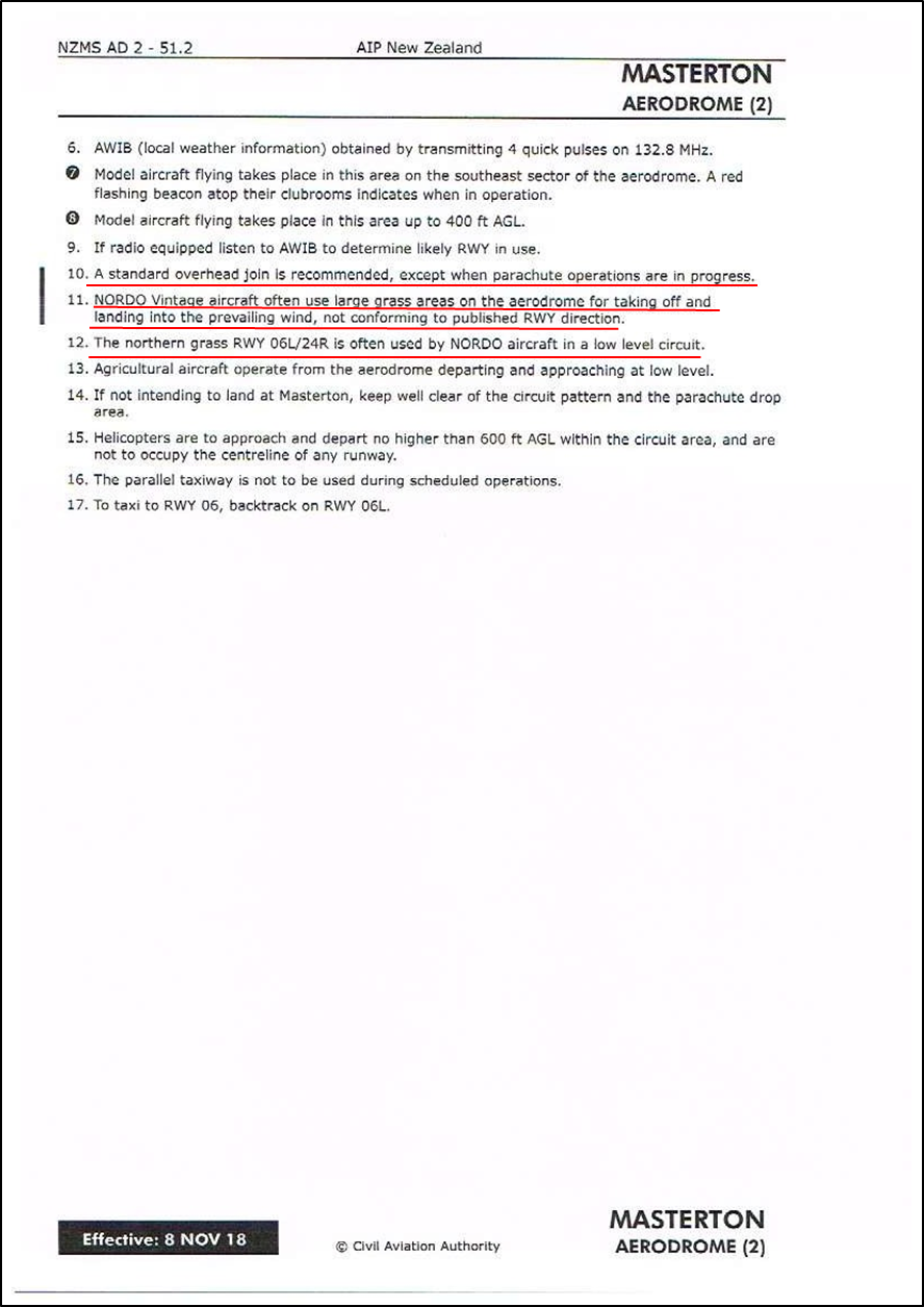 Aerodrome chart – page 2 (current at time of accident)