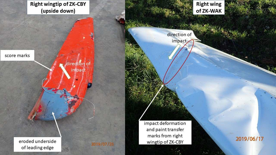 Photos showing collision evidence