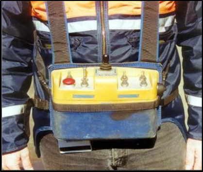 Remote-controlled pack worn in harness