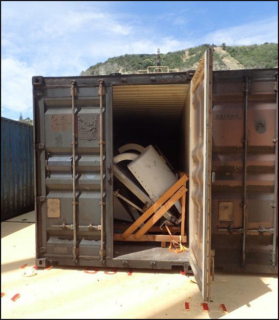 Container contents after removal from number 2 ‘tween deck