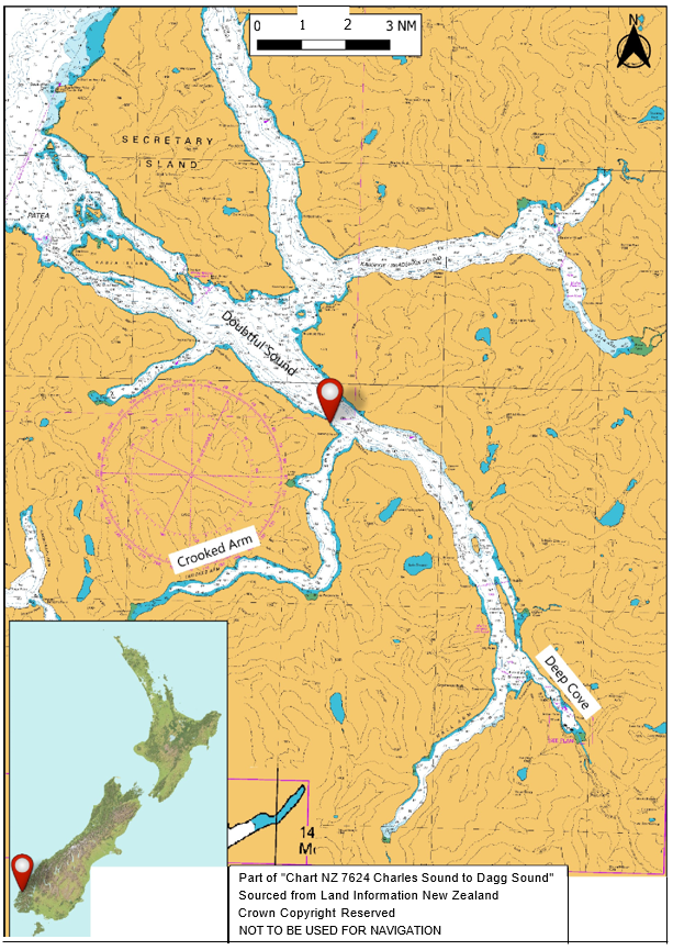 Map of the location of accident