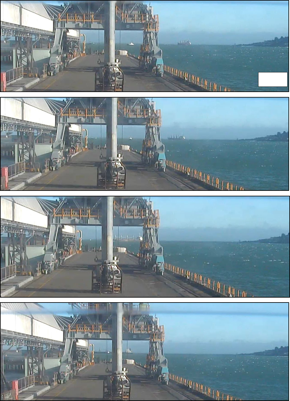Series of stills from CCTV recording on Tīwai Wharf