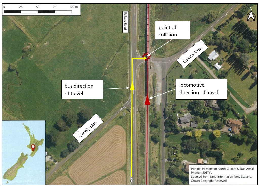 Map showing location&nbsp;of&nbsp;accident