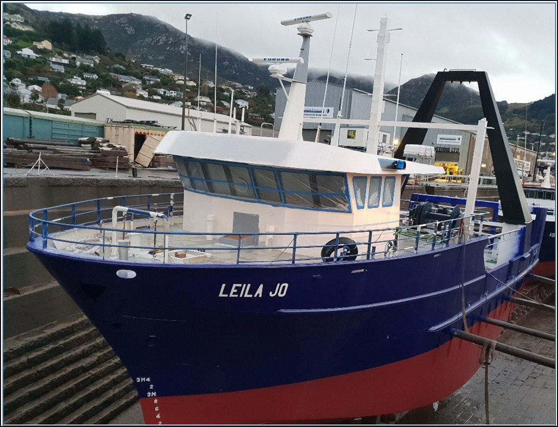 Photo of the Leila Jo in dry-dock prior to the accident