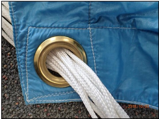 Typical 25-millimetre grommet in slider