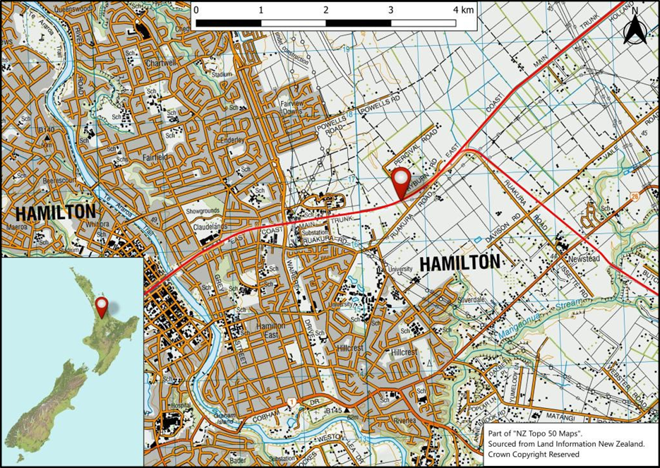 Map showing location of interest