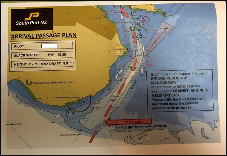 Part of the pilot’s passage plan