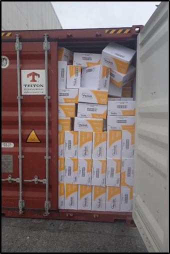 Loaded container from wagon UKK9599