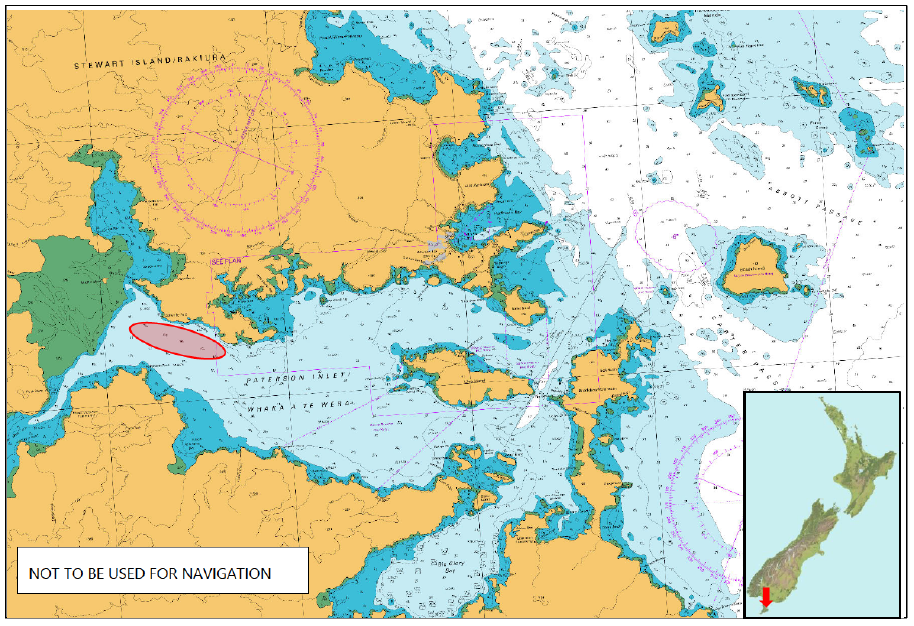 Location of accident on Chart NZ6825