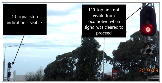 12R signal as sighted by the driver