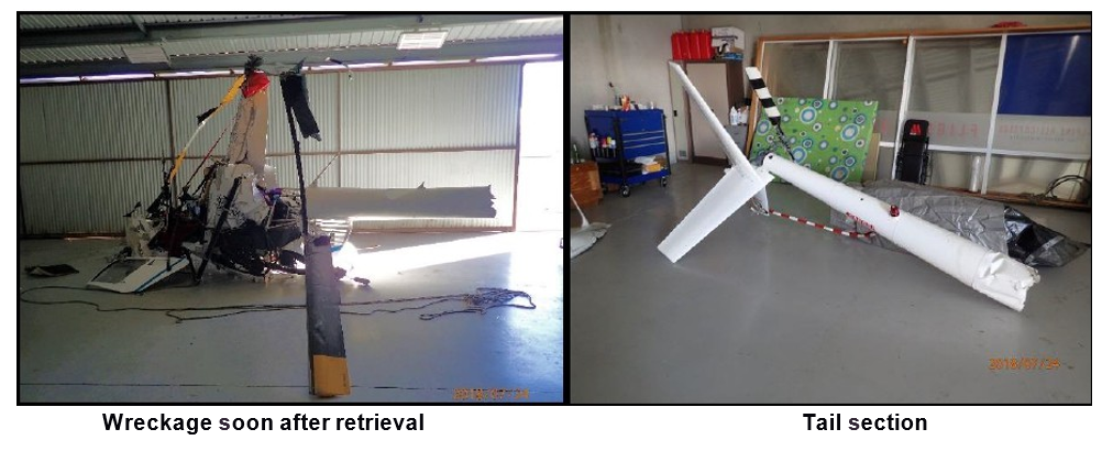 Photos showing the wreckage of the helicopter