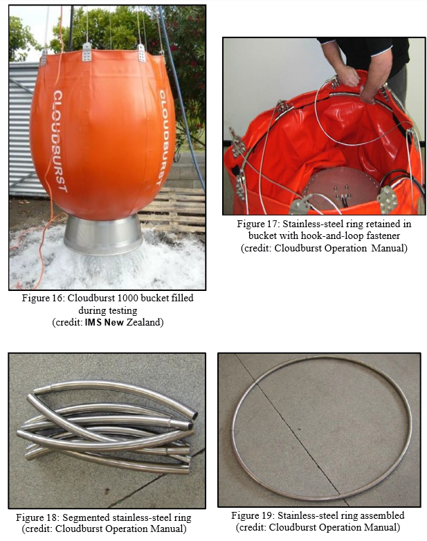 Photos showing bucket configuration - figures 16-19