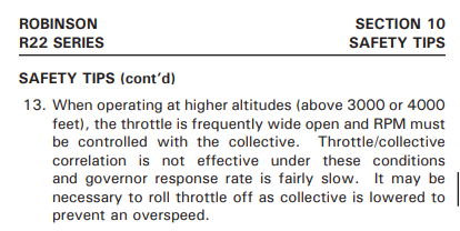 Robinson R22 Series safety tip 13