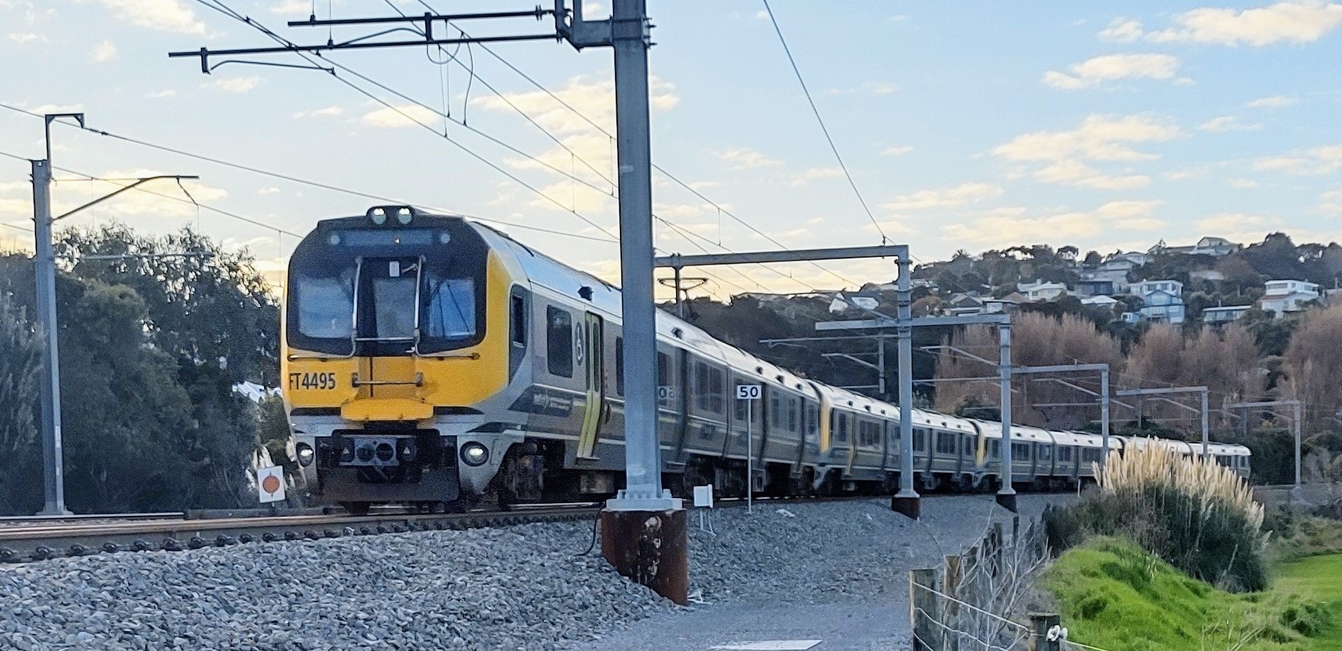 Passenger train near the site of the near-miss