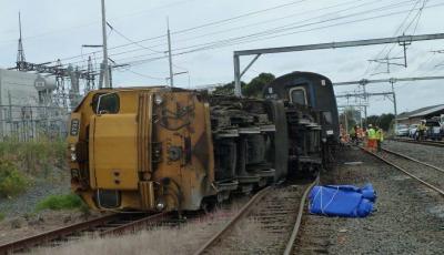 Roll-over site of Train 5253. Credit TAIC.