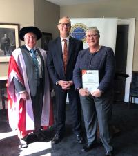 Pictured left to right: Kym Bills, Hon Phil Twyford, Lois Hutchinson