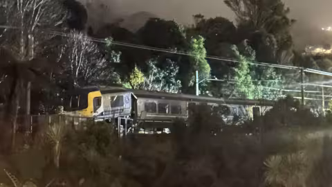 the derailed train 